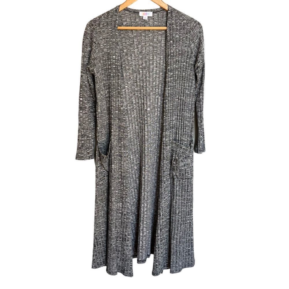 LuLaRoe Sarah Cardigan Knit Duster Gray Size Small